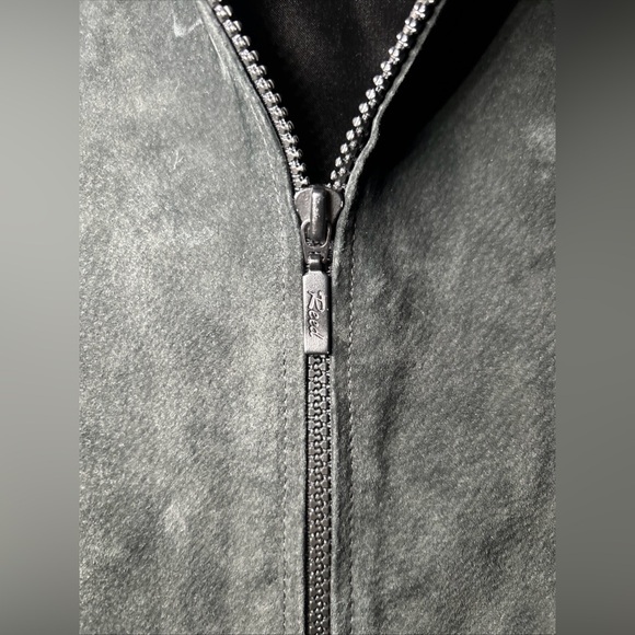 Reed Sportswear Men’s Large Black Suede Leather Biker  Full‎ Zip Jacket EUC - Picture 5 of 8